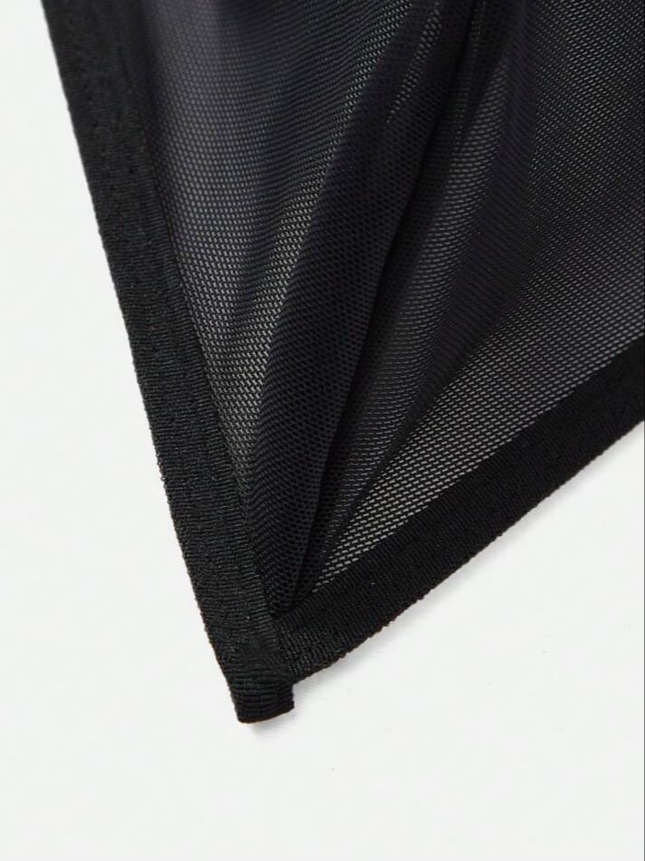 Men's Sexy Black Mesh Silver Threated G-String Underwear